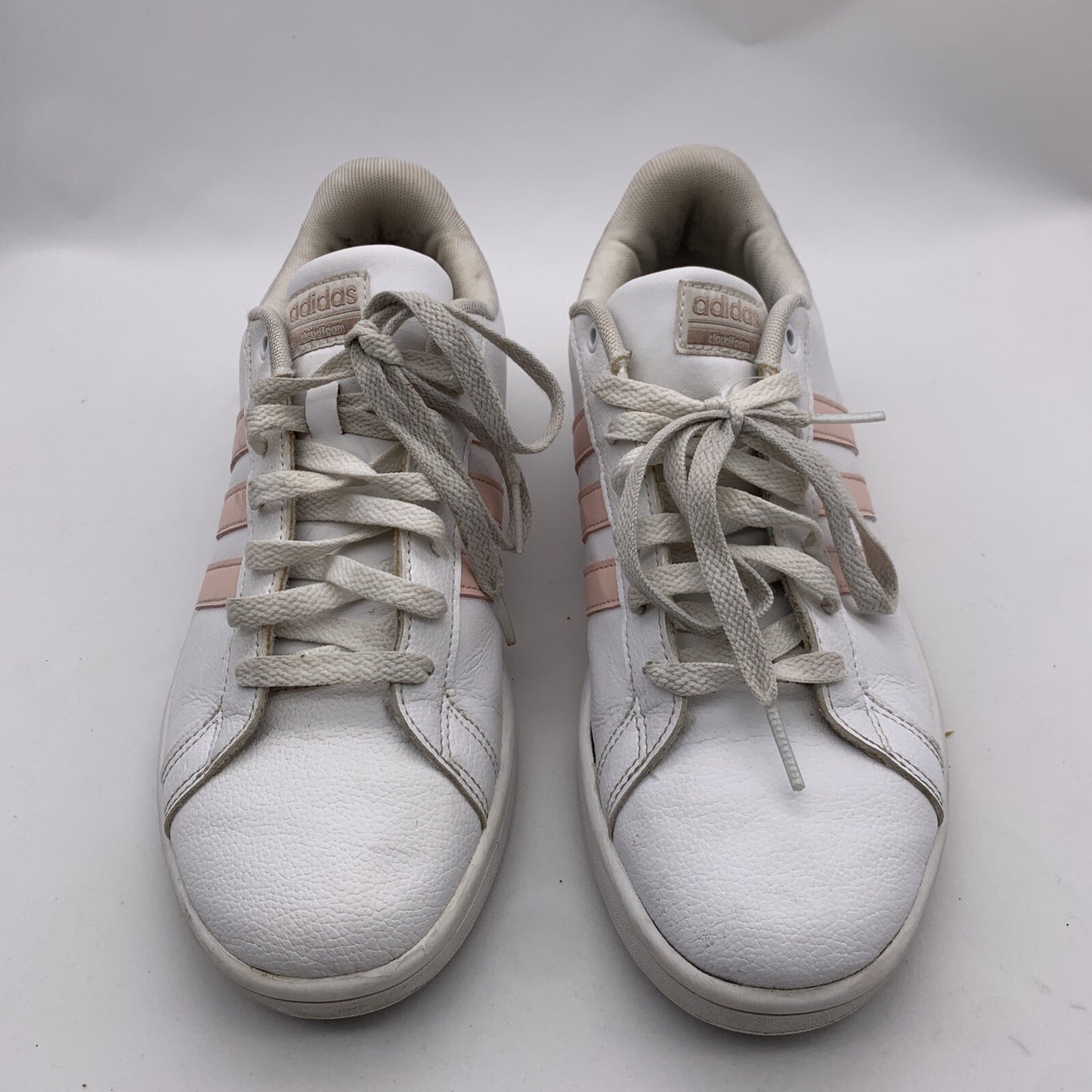 Adidas Womens Advantage Cloudfoam AQ0527 White Leather Sneaker Shoes Size 9