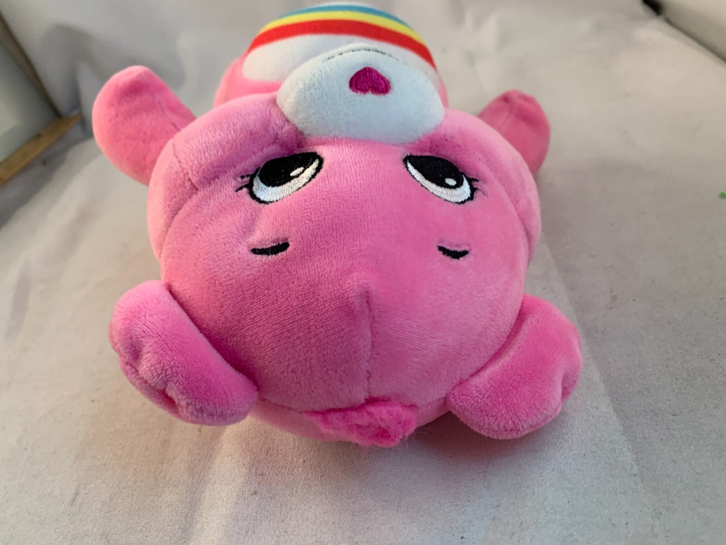 CARE BEAR CHEER BEAR, 10" PINK PLUSH, RAINBOW BELLY BADGE