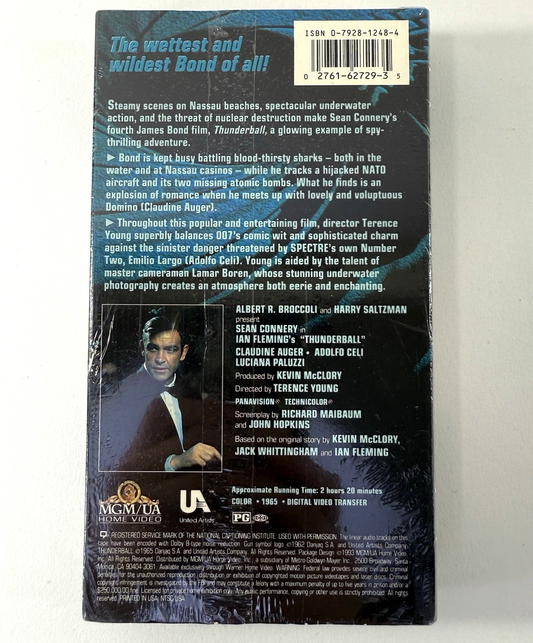 Thunderball (VHS, 1993) New, Factory Sealed Sean Connery James Bond Film