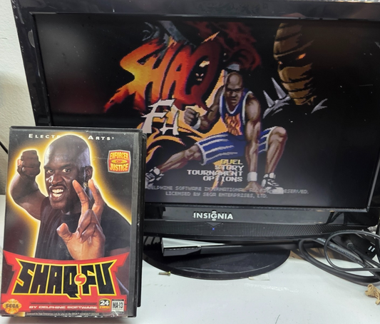 Shaq-Fu (Sega Genesis, 1994) Game, Case, Manual - Tested and Working