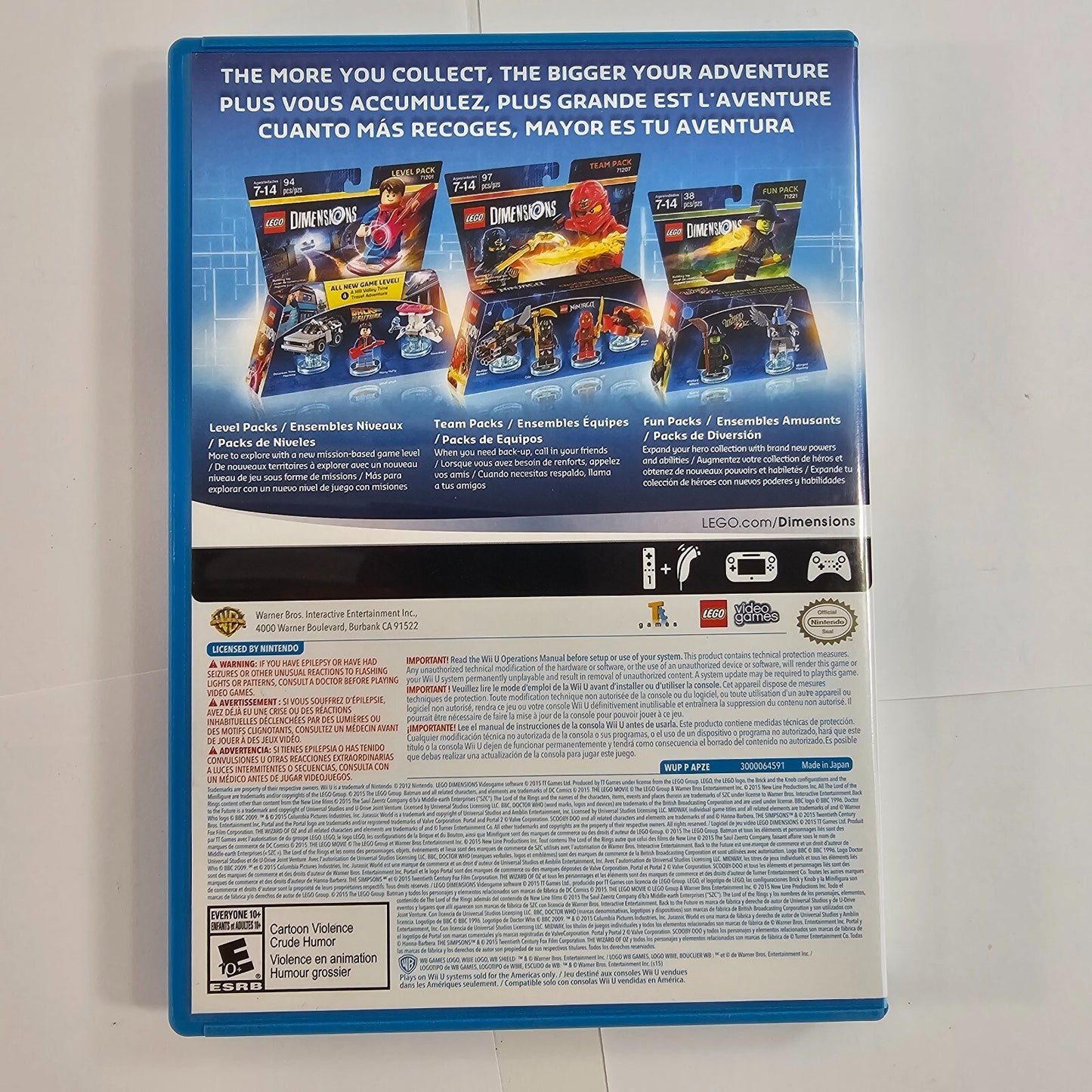Lego Dimensions (Nintendo Wii U, 2015) Game Case Manual - Tested