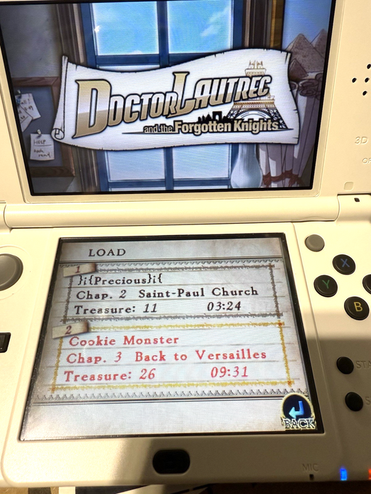 Doctor Lautrec and the Forgotten Knights (Nintendo 3DS, 2011) Game and Manual