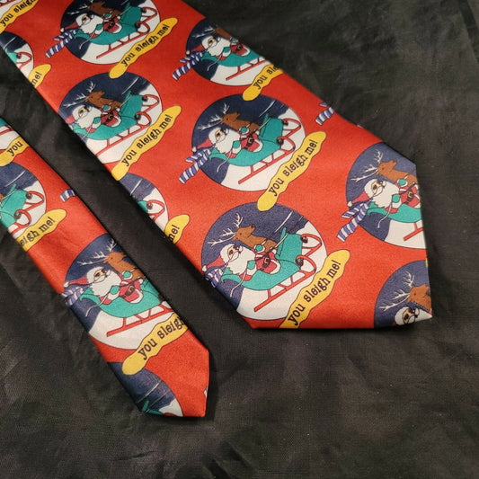 55" Bill Blass Christmas Neck Tie 'You Sleigh Me'