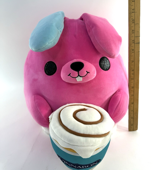 Zuru 14” Snackles Britney Pink Bunny Holding Cinnabon Plush