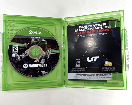 Madden NFL 26 (Microsoft Xbox Series X|S, 2025) Game Case Insert - Tested