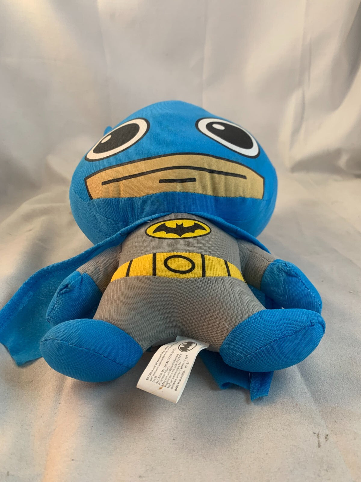 DC Comics Batman Six Flags Texas Fat Head Blue Plush Stuffed Doll 16”