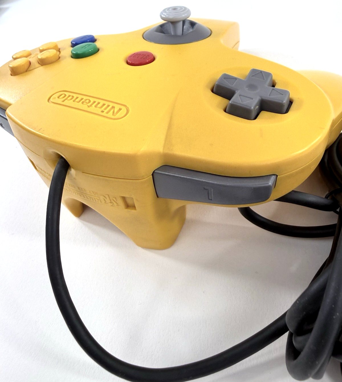Nintendo 64 NUS-005 Solid Yellow Controller - Tested and Working