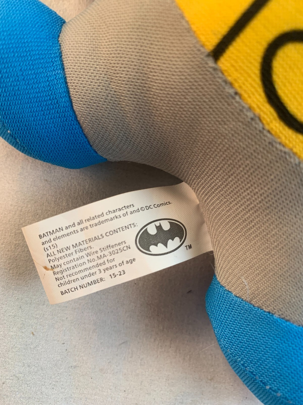 DC Comics Batman Six Flags Texas Fat Head Blue Plush Stuffed Doll 16”