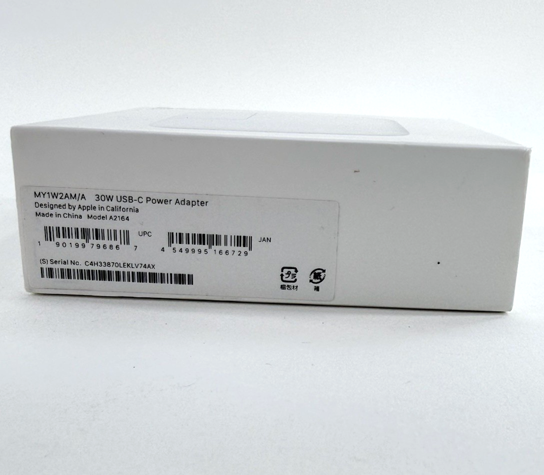 Apple 2019 A2164 30W USB-C Power Adapter for iPad iPhone MacBook - New