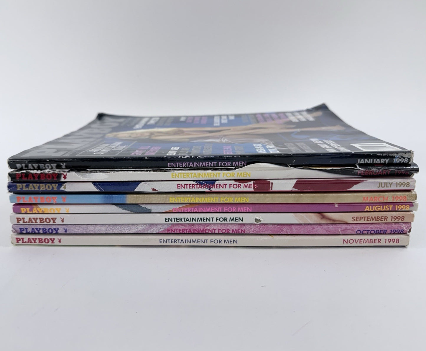 Playboy Magazine 1998 8-Month Set (Jan Feb Mar Jul Aug Sept Oct Nov) - Read
