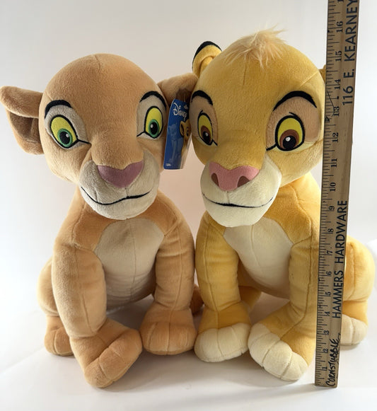 Disney Store 2010 The Lion King 16” Simba and Nala Plush with Original Tags