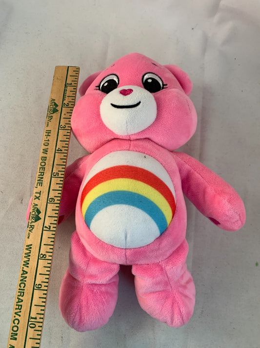 CARE BEAR CHEER BEAR, 10" PINK PLUSH, RAINBOW BELLY BADGE