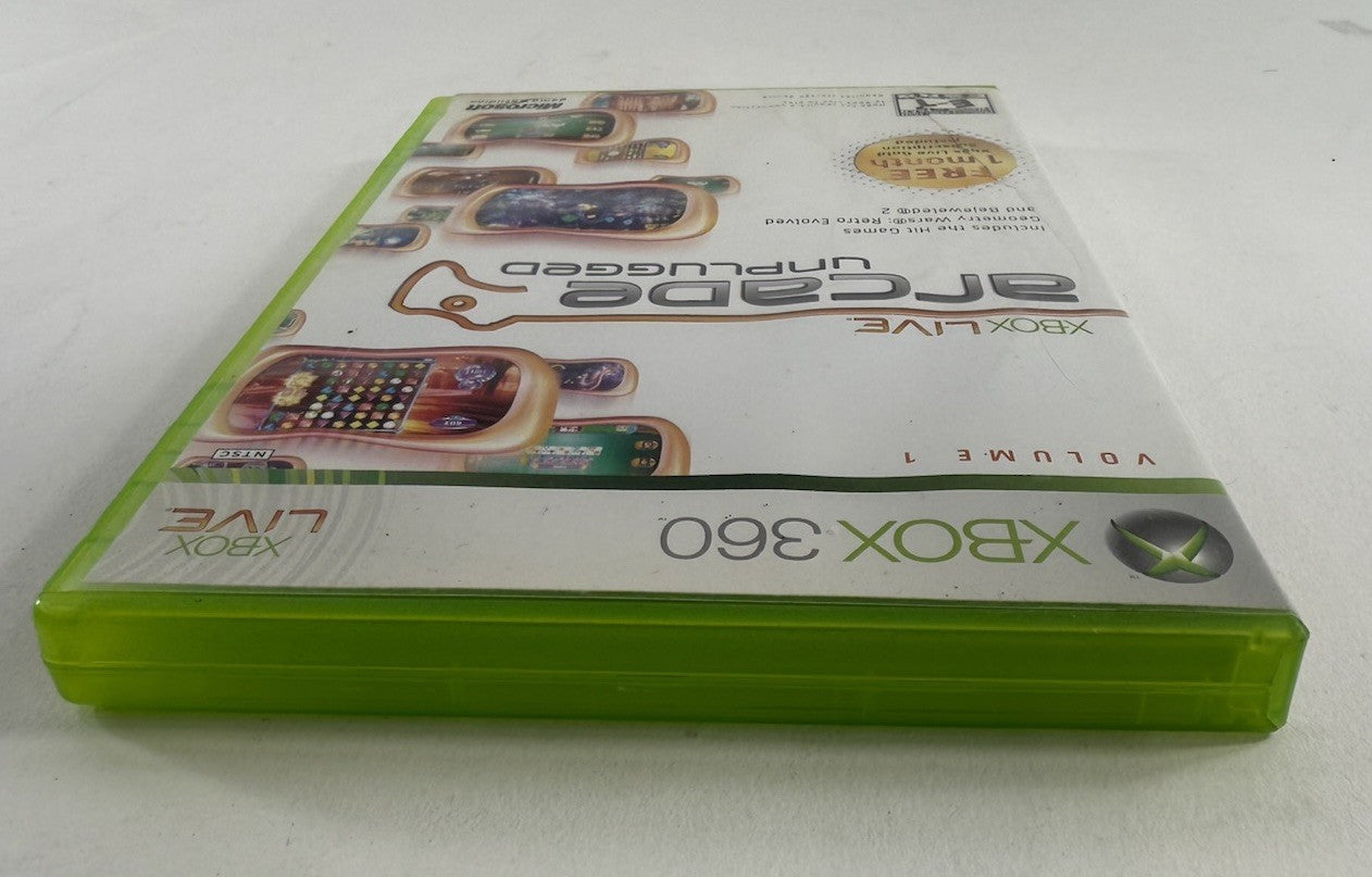 Xbox Live Arcade Unplugged Vol. 1 (Microsoft Xbox 360, 2006) Game and Case