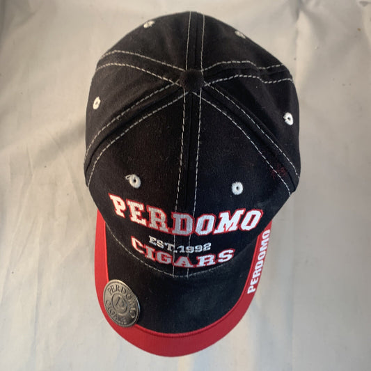 Perdomo Cigars Adjustable Baseball Cap Hat w/ Bottle Opener Black & Red