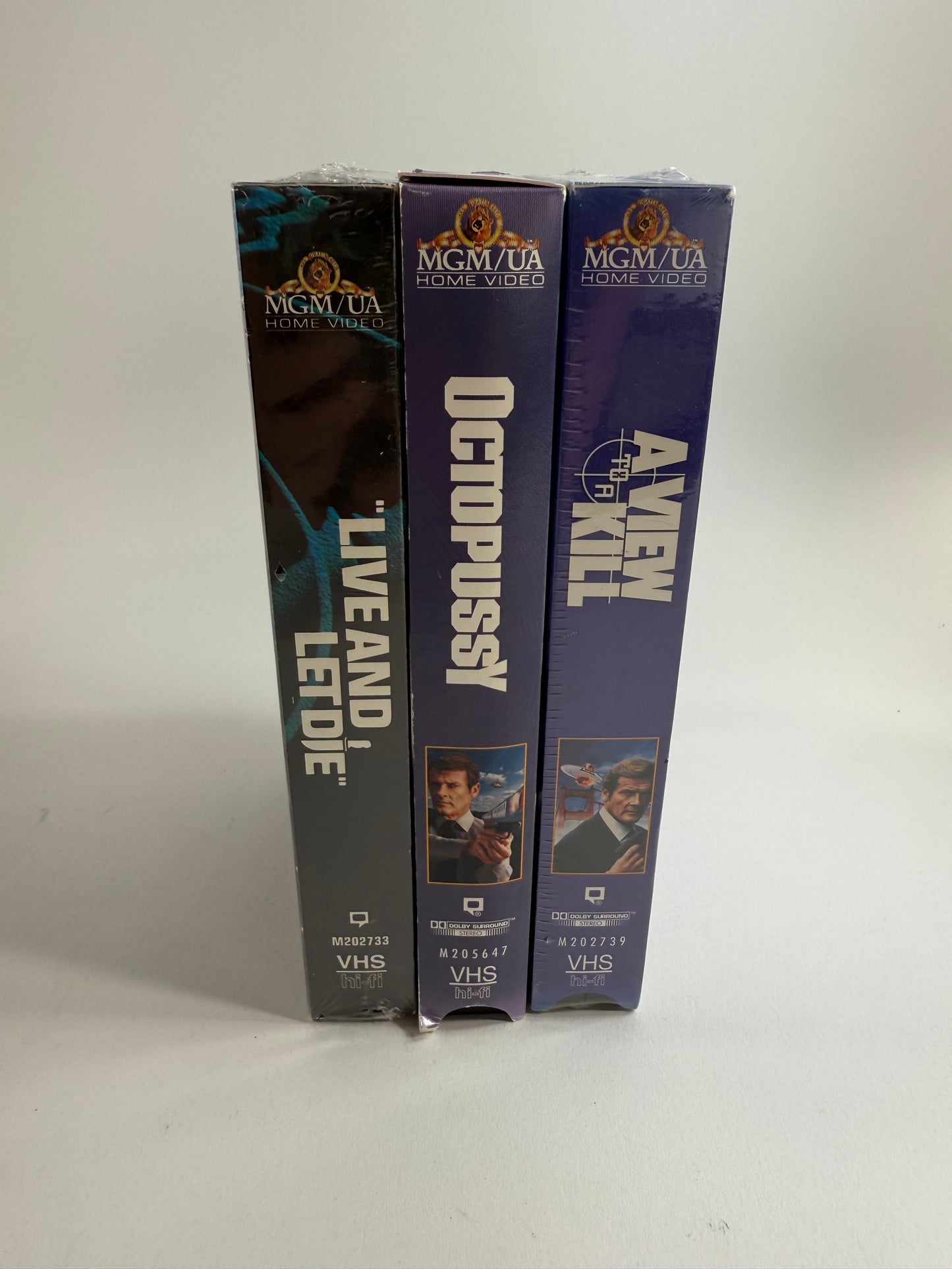 Octopussy (VHS Bundle) A View To A Kill, Live And Let Die - Roger Moore 007 Films