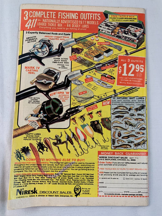 Weird Wonder Tales #22 back cover, featuring a fishing advertisement.
