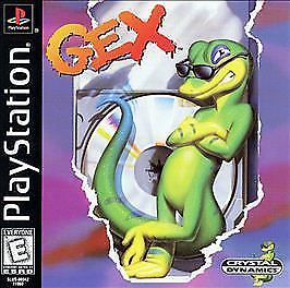 Gex (Sony PlayStation 1, 1996) Game, Case, and Back Cover Art - No Manual