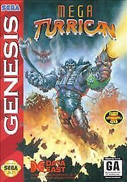 Mega Turrican (Sega Genesis, 1994) Game Case Manual Registration - Tested