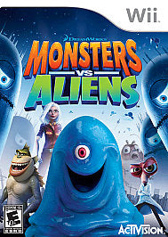 Monsters vs. Aliens (Nintendo Wii, 2009) Game Case Manual - Tested and Working