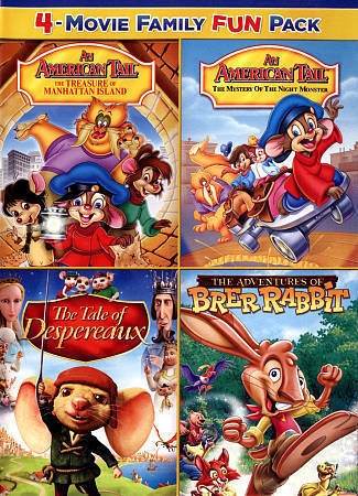 4-Movie Family Fun Pack (DVD, 2014, 2-Disc Set) Brer Rabbit, American Tale, more