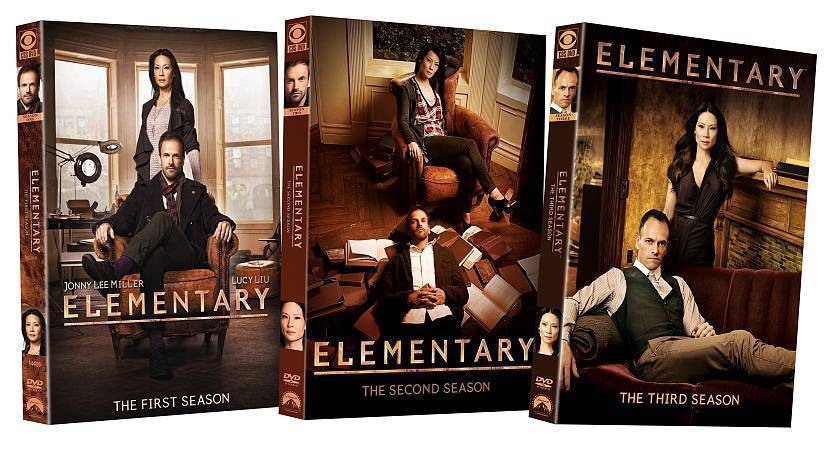 Elementary: Seasons 1-3 (DVD, 2015, 18-Disc Set) Tested and Working