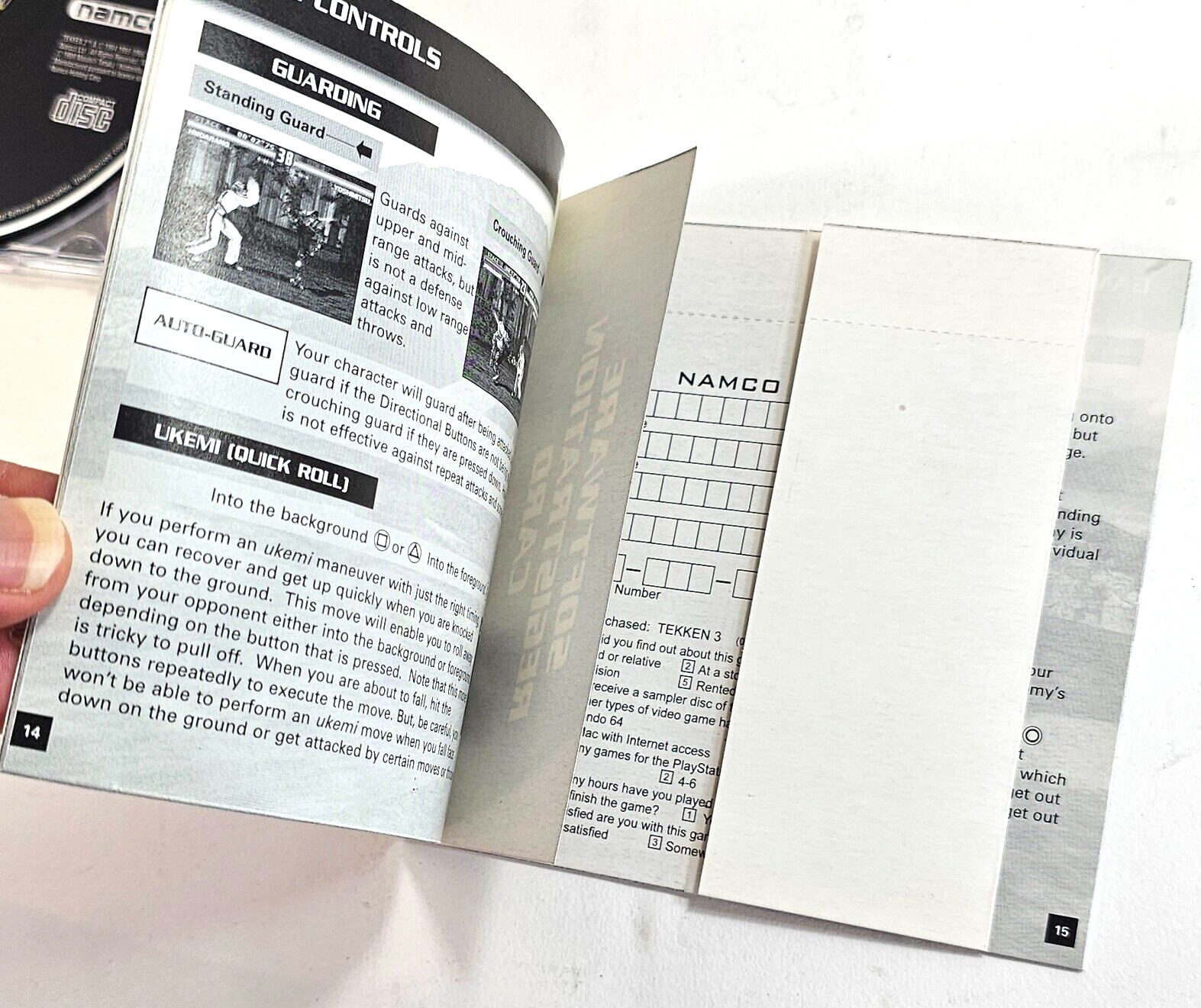 Tekken 3 (Sony PlayStation 1, 1998) Game Case Manual Registration - Tested