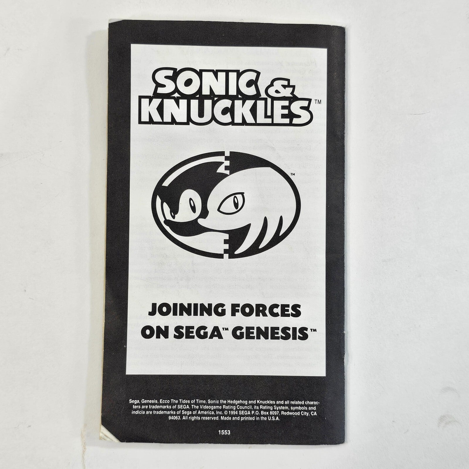 Ecco: The Tides of Time (Sega Genesis, 1994) Game Case Manual - Tested