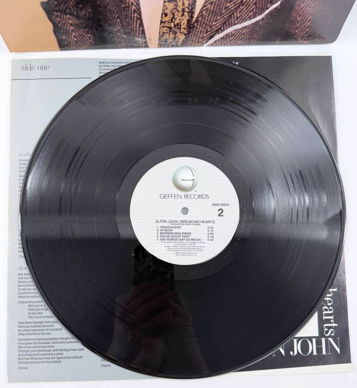 Elton John: Breaking Hearts GHS-24031 LP (Vinyl Record, 1984) Tested and Working