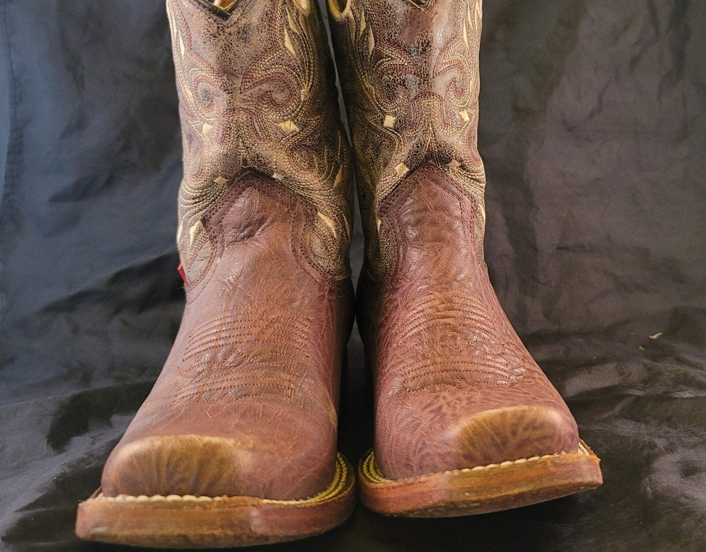 Big Bull Women's Cowboy Boots Size 7.5 Authentic Mexican Leather Good Shape