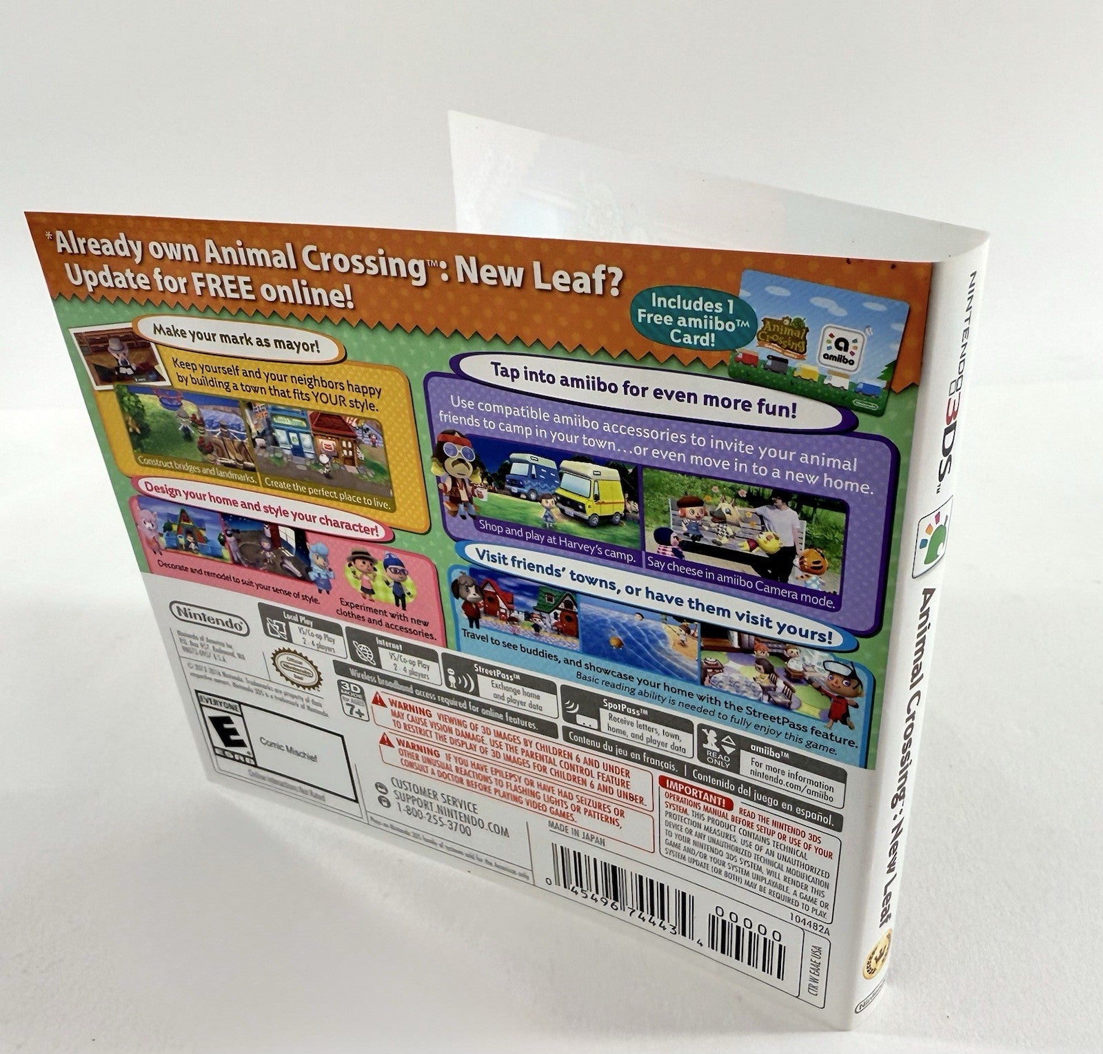 Animal Crossing: New Leaf (Nintendo 3DS, 2016) Original Game Case, Art, Manual