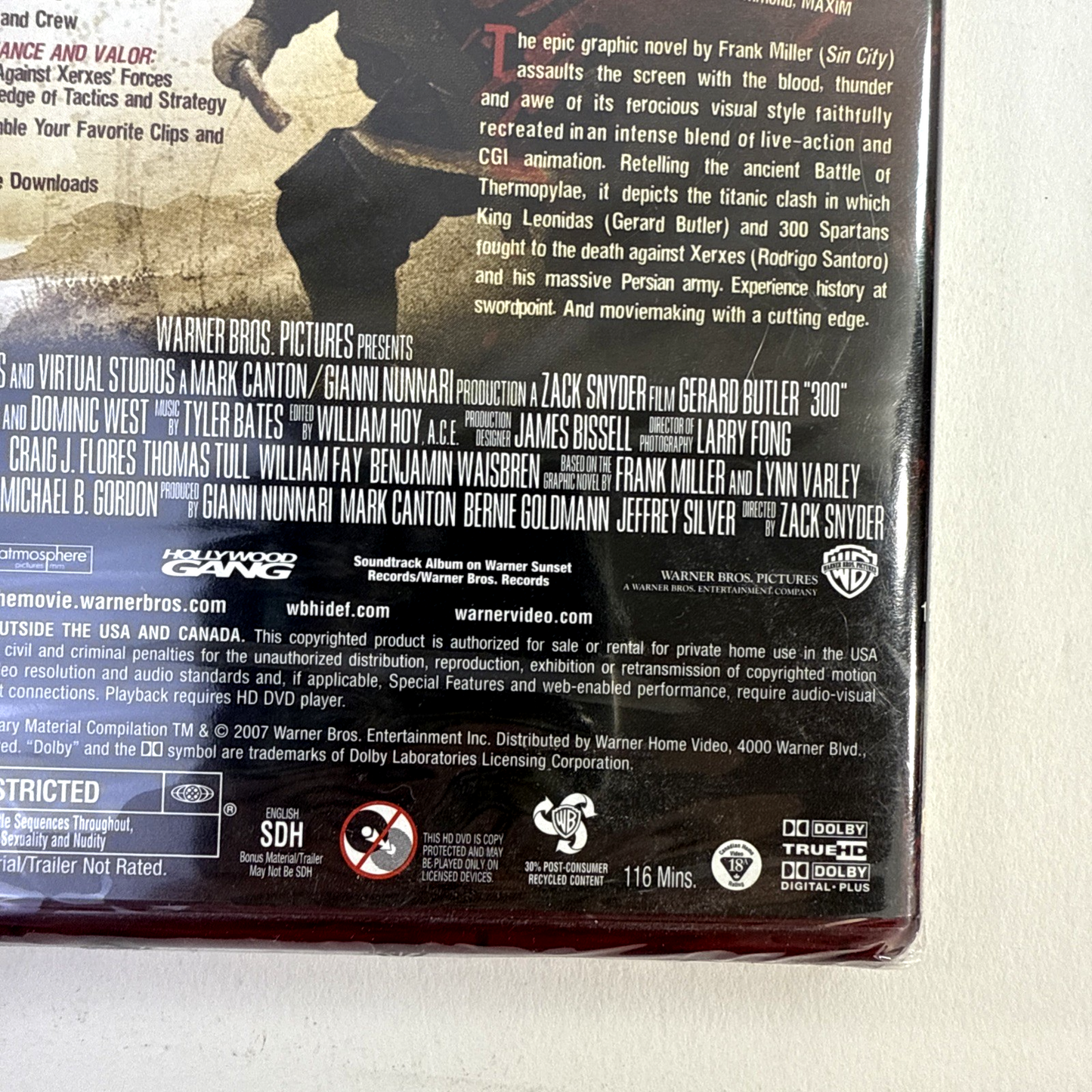 300 (HD DVD, 2007) Not For Resale -New, Factory Sealed Movie