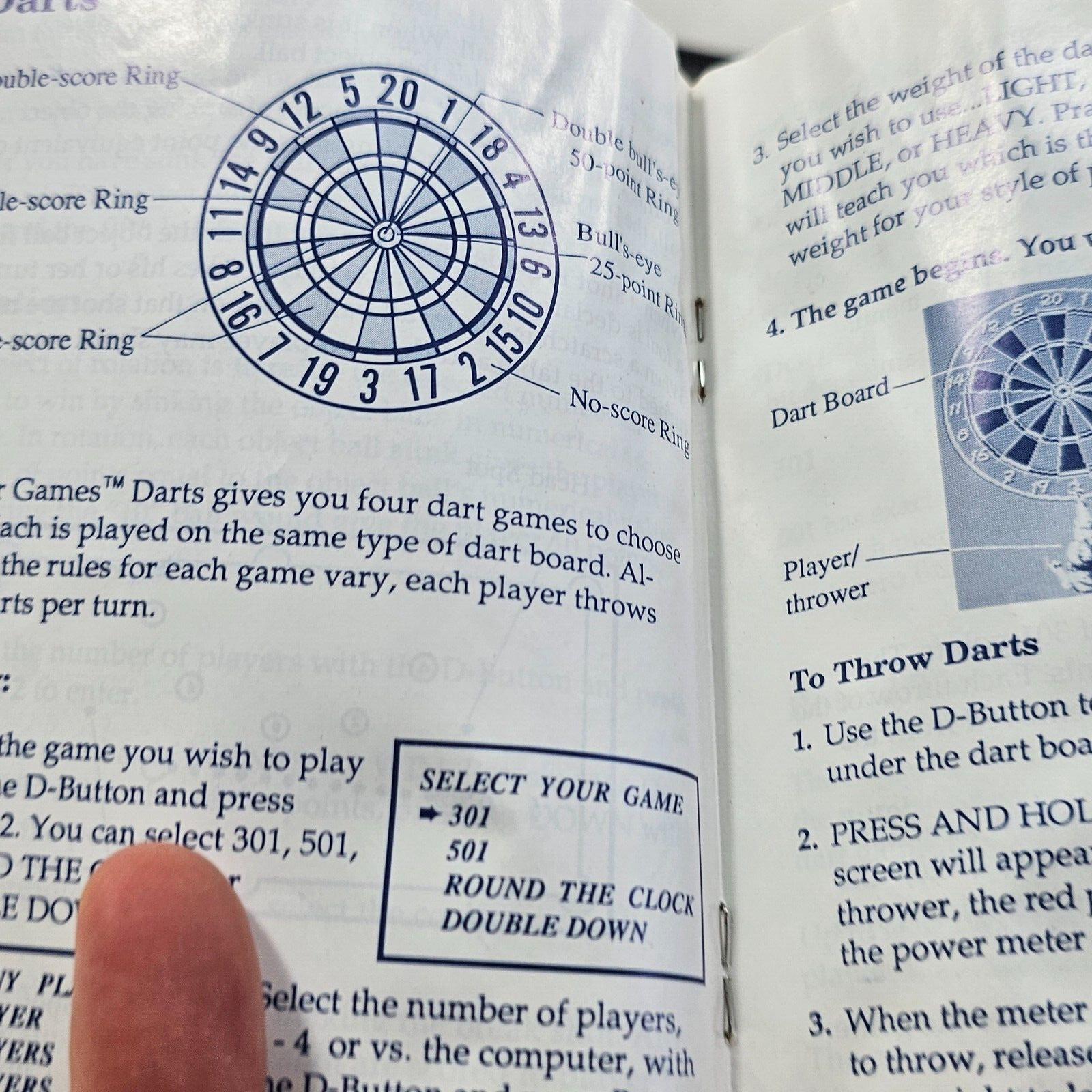 Parlour Games (Sega Master System, 1988) Game Case Manual - Tested and Working