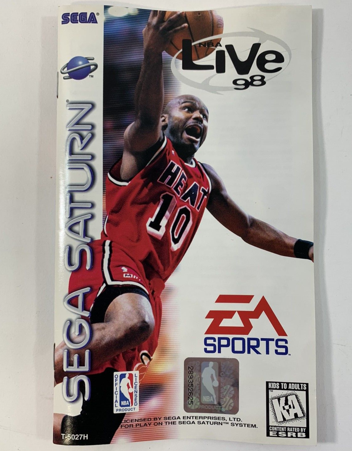 NBA Live 98 (Sega Saturn, 1997) Game Case Manual - Tested and Working