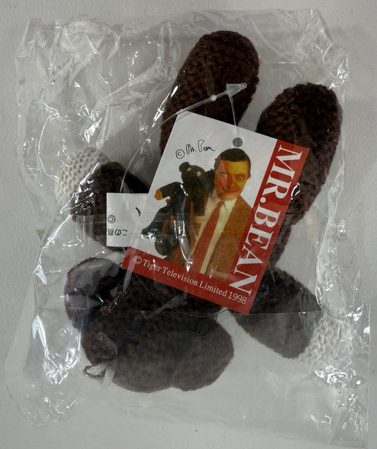 Tiger Television Limited 1998 Mr. Bean Teddy Bear Knit Plush Keyring - New