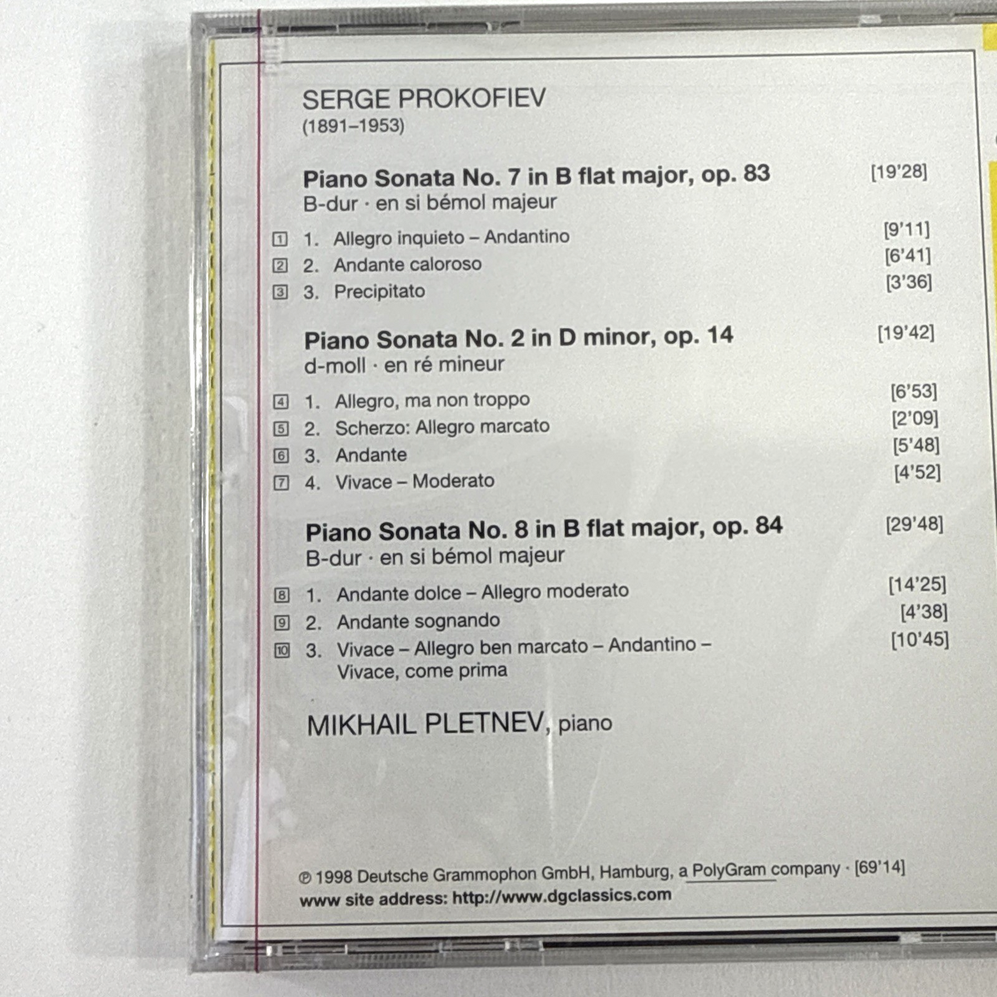 Mikhail Pletnev: Piano Sonatas No. 2-7-8 by S. Prokofiev (CD, 1998) New/Sealed