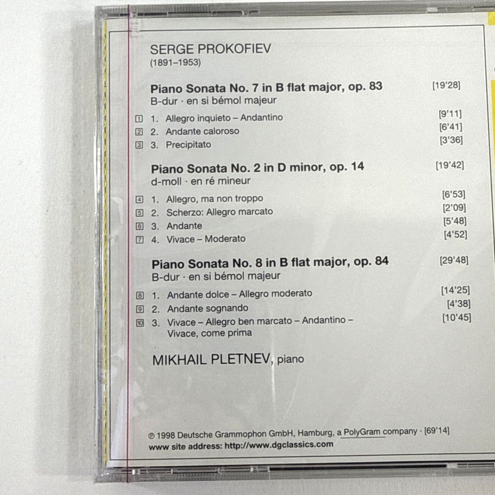 Mikhail Pletnev: Piano Sonatas No. 2-7-8 by S. Prokofiev (CD, 1998) New/Sealed