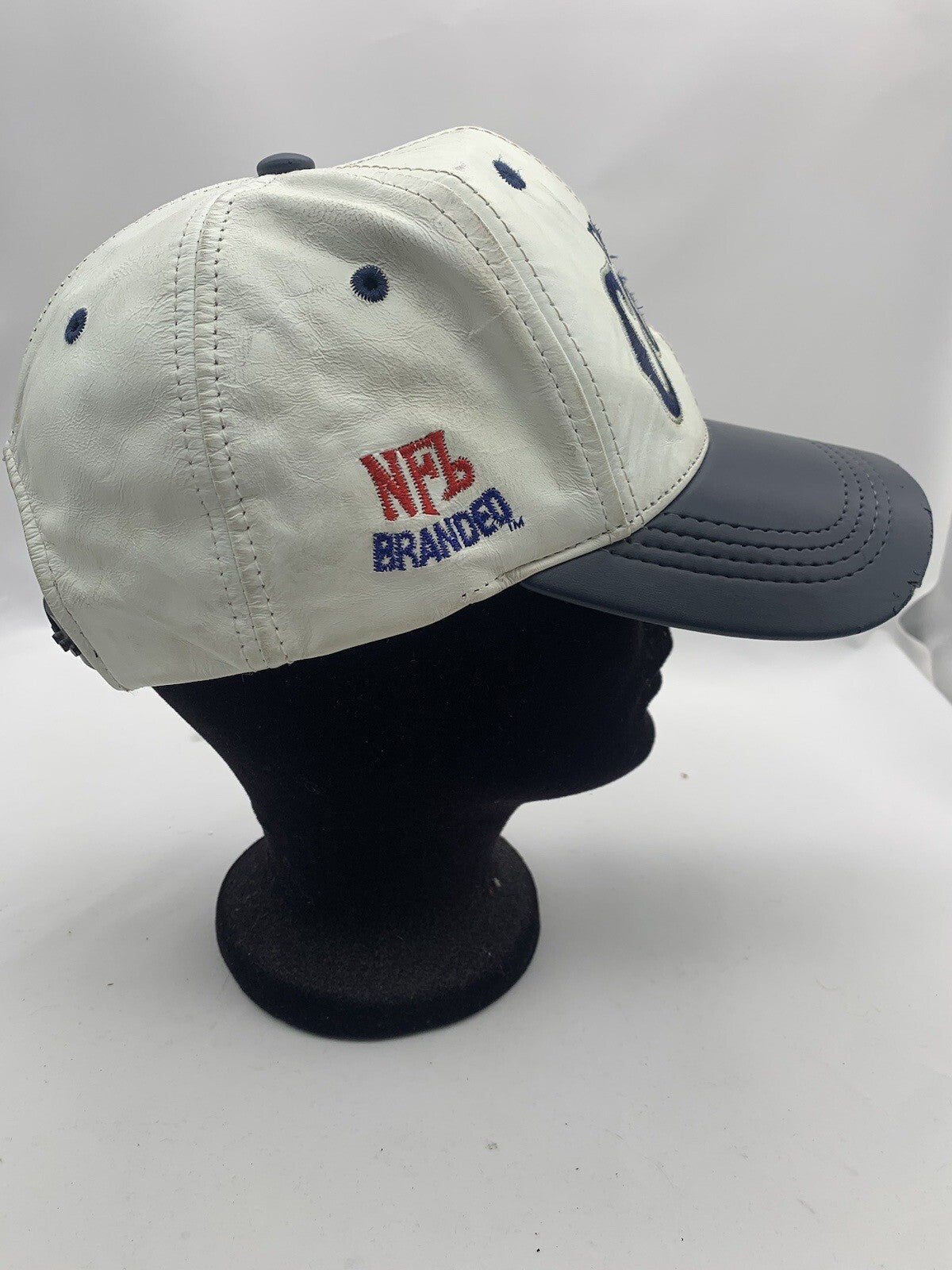 Vintage Dallas Cowboys Logo NFL  "GENUINE  LEATHER"   Snapback Hat Cap 1990's