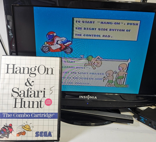 Hang On & Safari Hunt: The Combo Cartridge (Sega Master System, 1986) - Tested