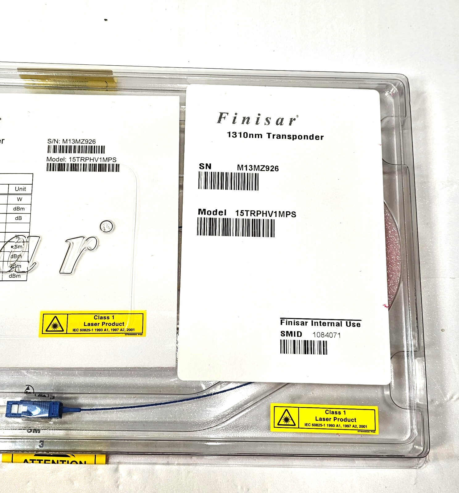 Finisar 1310nm Transponder 15TRPHV1MPS - New, Factory Sealed