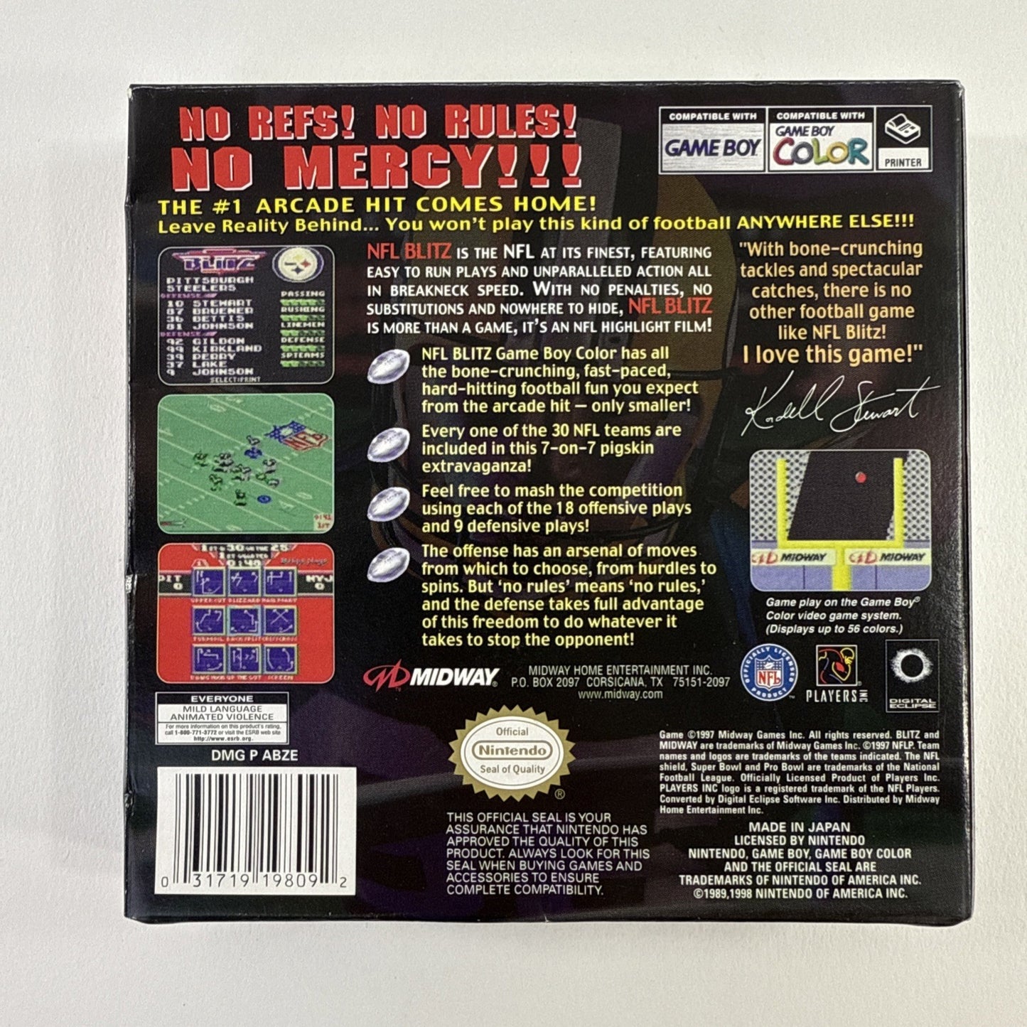 NFL Blitz (Gameboy Color, 1998) Game Box Manual Inserts Reg. Card - Tested