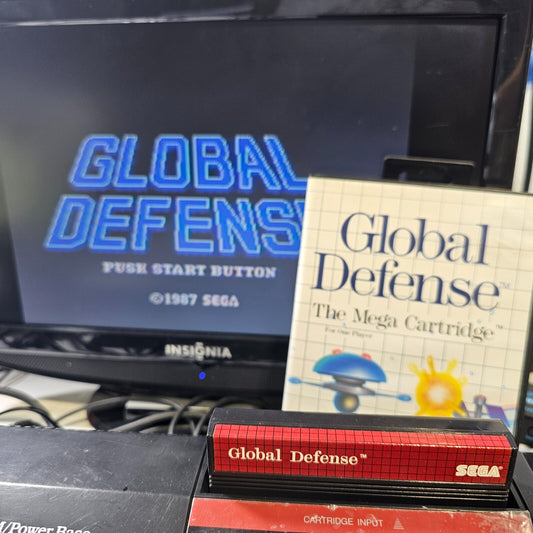 Global Defense (Sega Master System, 1987) Game and Case - Tested - Read