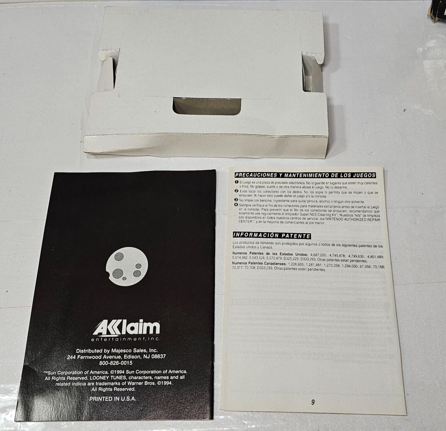 Speedy Gonzales: Los Gatos Bandidos (Nintendo SNES, 1997) Game Box Manual Insert