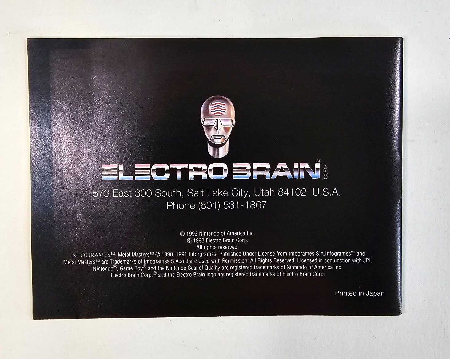 Metal Masters (Nintendo Game Boy, 1991) Game Box Manual Inserts Posters - Tested