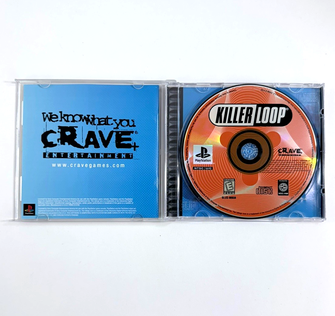Killer Loop (Sony PlayStation 1, 1999) Game Case Manual Registration - Tested