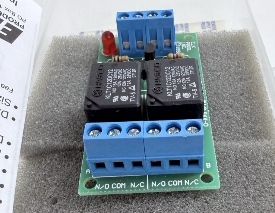 ELK-924 Sensitive Relay Module DPDT 12/24 VDC w/ 1.2 mA Trigger  - Open Box