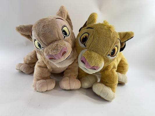 Disney Store 2011 The Lion King 14" Simba and Nala Plush Set