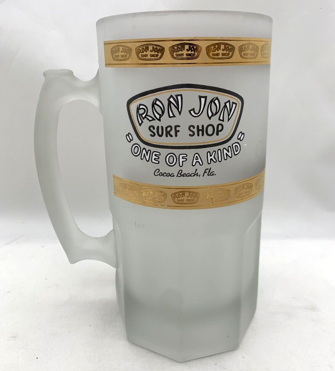Ron Jon Surf Shop 32 oz Heavy Frosted Beer Glass - "One of a Kind"