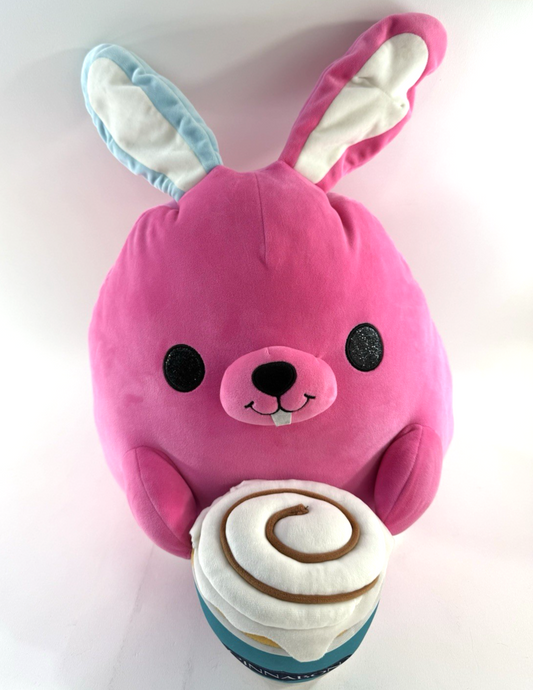Zuru 14” Snackles Britney Pink Bunny Holding Cinnabon Plush