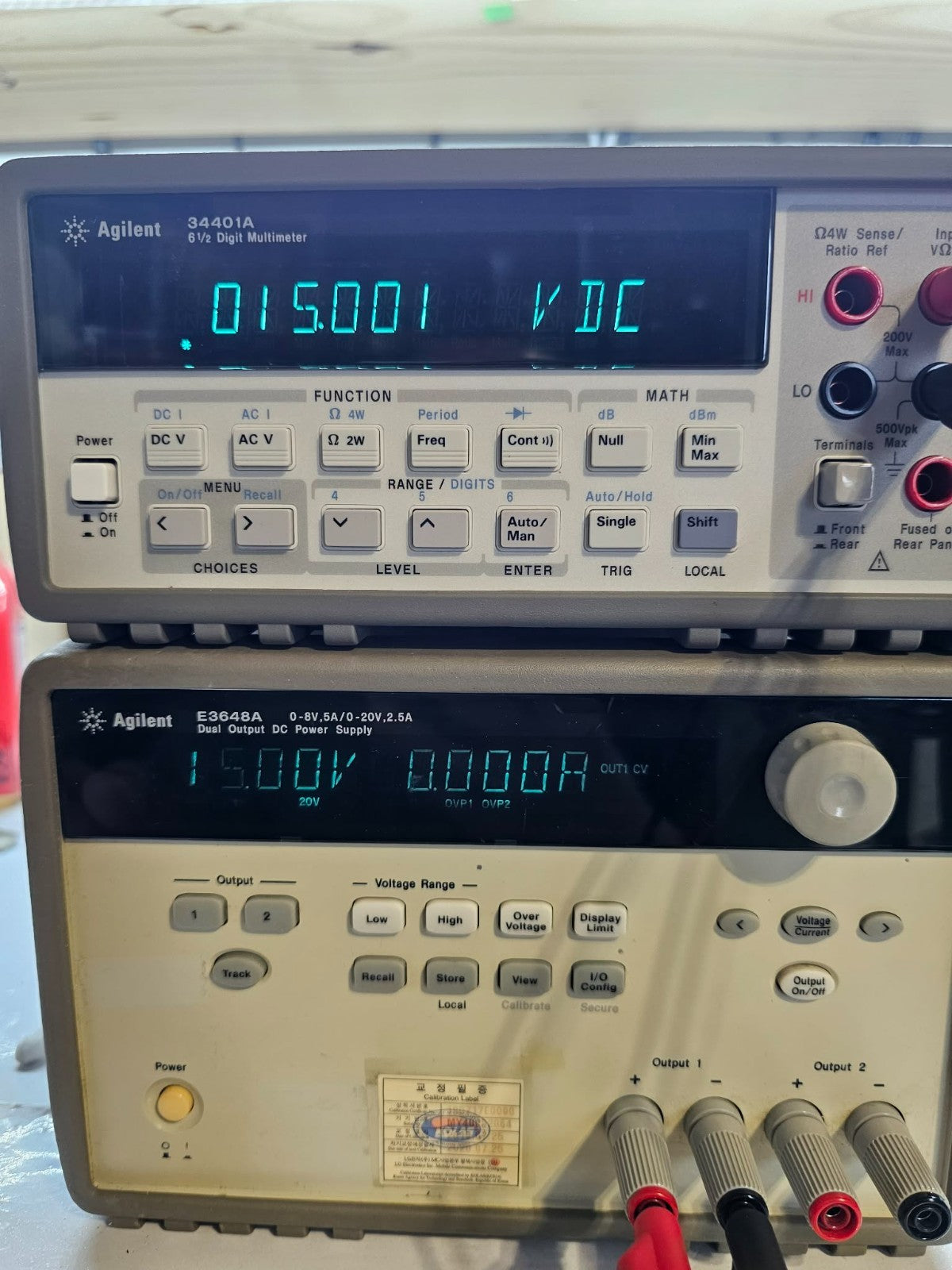 Agilent E3648A Dual Output DC Power Supply 0-8V,5A/0-20V,2.5A - Tested - 2064