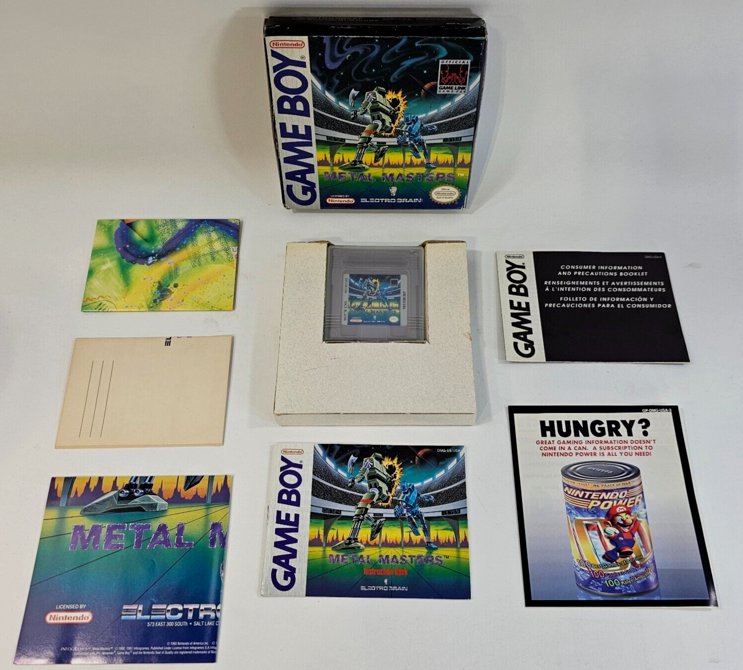 Metal Masters (Nintendo Game Boy, 1991) Game Box Manual Inserts Posters - Tested